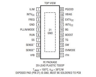 LINEAR(凌特) LTC3769EFE 60V、低 IQ、同步升壓型轉換器控制器